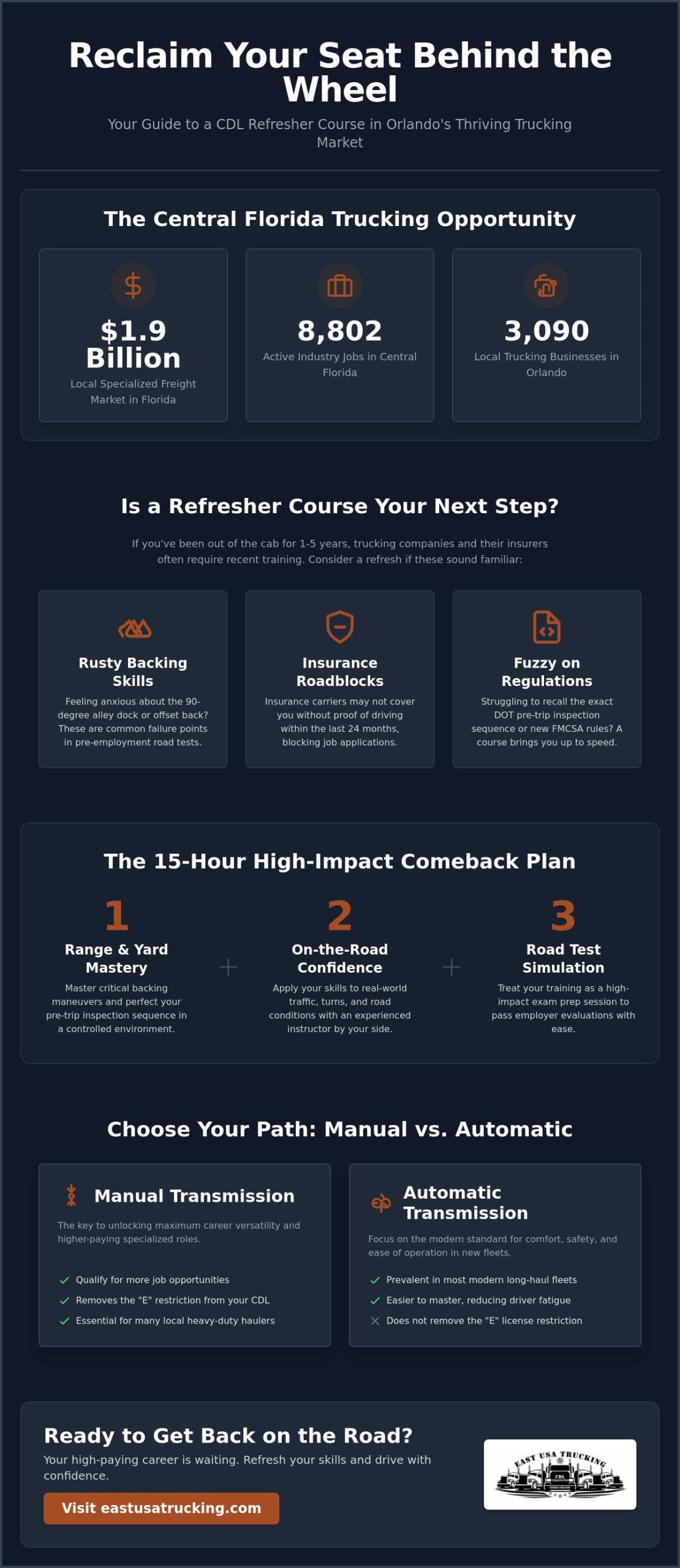 CDL Refresher Course Orlando: Reclaim Your Career in 2026