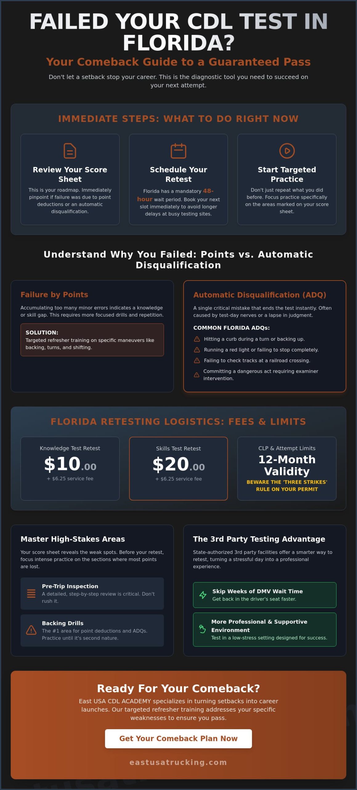 Failed CDL Test: What Next in Florida? Your 2026 Comeback Guide